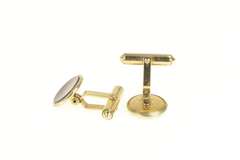 Gold Filled Art Deco Grey Mother of Pearl Classic Cuff Links