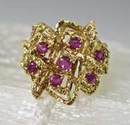 Unique 18K Free-Form Ruby Ring