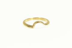 14K Yellow Gold Curved Stackable Contour Wedding Band Ring