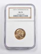 MS70 1999-W $5 Washington Death Centennial Commemorative Gold NGC
