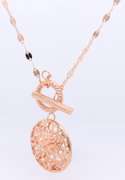 Handsome Rose Gold Flower Lariat Necklace