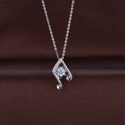 Solid sterling Silver with Simulated diamond dancing pendant