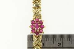 14K Yellow Gold 5.00 Ctw Natural Ruby XO Hugs Kisses Bracelet