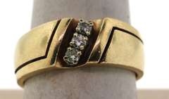 Geometric Channel Set Diamond Ring with 14k Gold