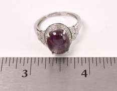 Star Sapphire Set In Sterling Ring