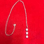 Ladies 14k white gold and diamond necklace and pendant