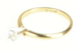 14K Yellow Gold 0.30 Ct Diamond Solitaire Classic Engagement Ring