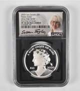 PF70UCAM 2020 Canada 1 Dollar 1 Oz .999 Silver Peace Signed - NGC