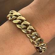 Large 14kt Solid Yellow Gold Miami Cuban Link Bracelet- 88.0 Grams!