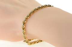 10K Yellow Gold 1.00 Ctw Wavy Link Classic Vintage Tennis Bracelet