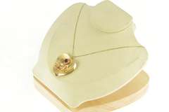 14K Yellow Gold 1960's Love Birds Pearl Amethyst Heart Charm/Pendant