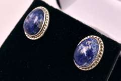 Interesting Stone Earrings in Sterling Silver