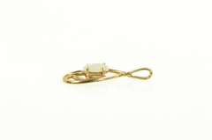 14K Yellow Gold Oval Natural Opal Swirl Classic Statement Pendant