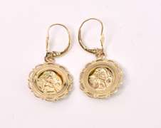 Amazing Guardian Angel Earrings in 14K Yellow Gold