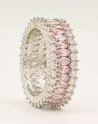 Stunning Pink & White Sapphire Band Ring