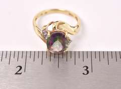 Marvelous Mystic Topaz and Diamond Ring in Yellow Gold