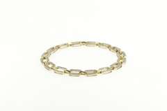 14K Yellow Gold 0.75 Ctw Diamond Chain Link Squared Tennis Bracelet