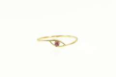 18K Yellow Gold Garnet Evil Eye Nazar Protection Symbol Ring