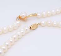 Fantastic Fresh Water Pearl Necklace with Baguette Diamond Accent Necklace