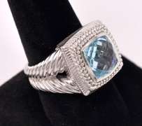 Blue Topaz Set In Sterling Ring