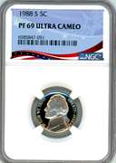 1988-S Type 1 Jefferson Nickel in NGC PF69 Ultra Cameo