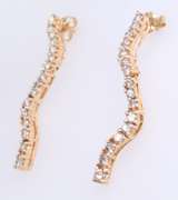Brilliant Yellow Gold Diamond Dangle Earrings
