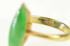 18K Yellow Gold Marquise Navette Jadeite 1960's Vintage Ring