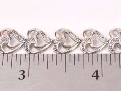 Illusion Cut Heart Shaped Sterling Silver Bracelet