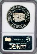 1997-S Jackie Robinson Proof Commemorative Silver Dollar in NGC PF69 Ultra Cameo