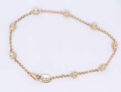 Dazzling Yellow Gold Diamond Station Bracelet