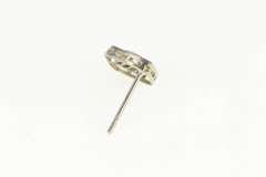14K White Gold Art Deco Diamond Squared Filigree Single Stud Earring