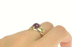 10K Yellow Gold 7.60 Ct Natural Ruby Cabochon 1960's Men's Ring