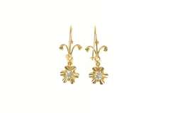 14K Yellow Gold 1.10 Ctw 1950's Diamond Gypsy Dangle Earrings