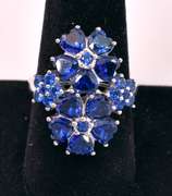 Sterling Silver Spinel Flower Cocktail Ring, Sterling