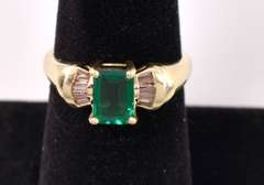 Incredible Emerald and Diamond Ring in Yellow Gold