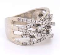 Attractive White Gold Diamond Crossover Band