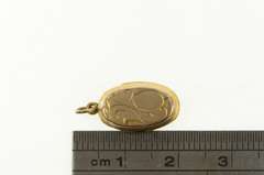 Gold Filled Victorian Engraved Oval Photo Picture Locket Charm/Pendant