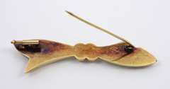 Stunning Vintage 14k Bow Bar Brooch