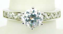 Fine Quality Sterling Cubic Zirconia Ring, Size 8.25