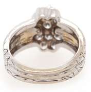 1.10ctw Round Diamond Double Flower Ring in 18K