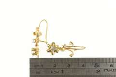14K Yellow Gold 1.10 Ctw 1950's Diamond Gypsy Dangle Earrings