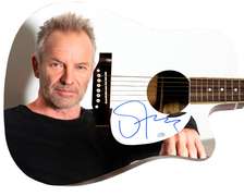 Sting Police Autographed 1/1 Custom Graphics Photo Guitar ACOA