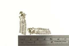 Platinum 1.25 Ctw 1950's Diamond Fringe Tassel Dangle Earrings