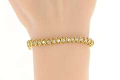 14K Yellow Gold 3.00 Ctw Classic Diamond Wavy Link Tennis Bracelet