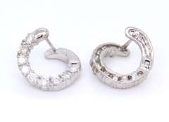 Romantic White Gold Diamond Circle Earrings