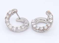 Romantic White Gold Diamond Circle Earrings