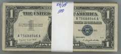 Full Pack of 100 Series of 1957 $1 Silver Certificates in circ