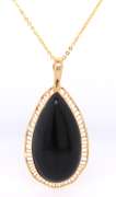Gorgeous Black Onyx Pendant on Yellow Gold Chain