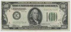 Upper end crisp Series of 1934 $100 Federal Reserve Note