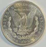 Flashy-white BU 1885-S Morgan Silver Dollar. Key date